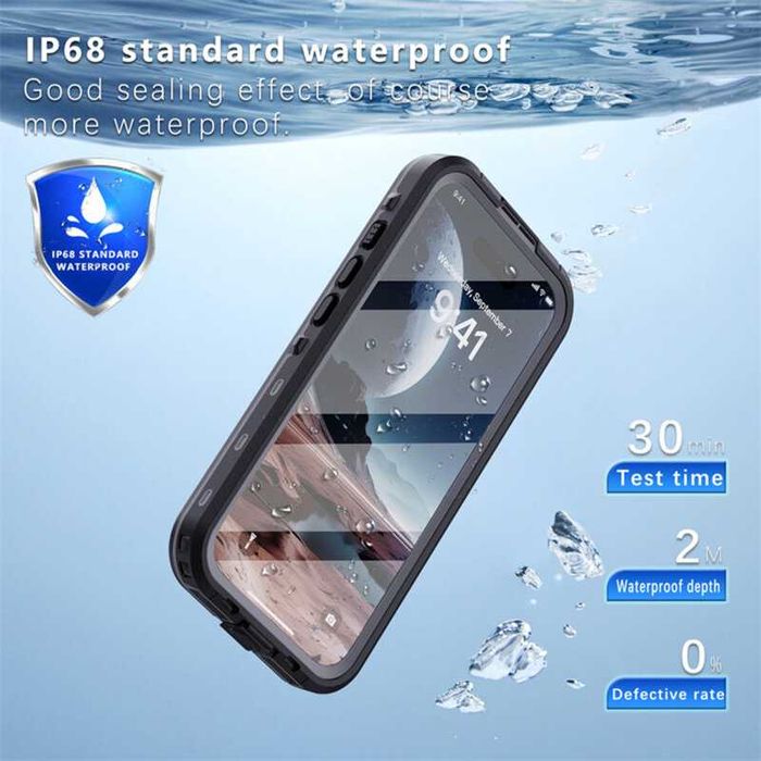 Husa antisoc 360 waterprof iPhone 15 Pro Max 14 Plus 13 mini 12 16e 16