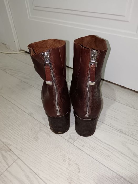 Сапоги осенние. 38 размер. Коричневый Баскони, натур кожа, б/у.