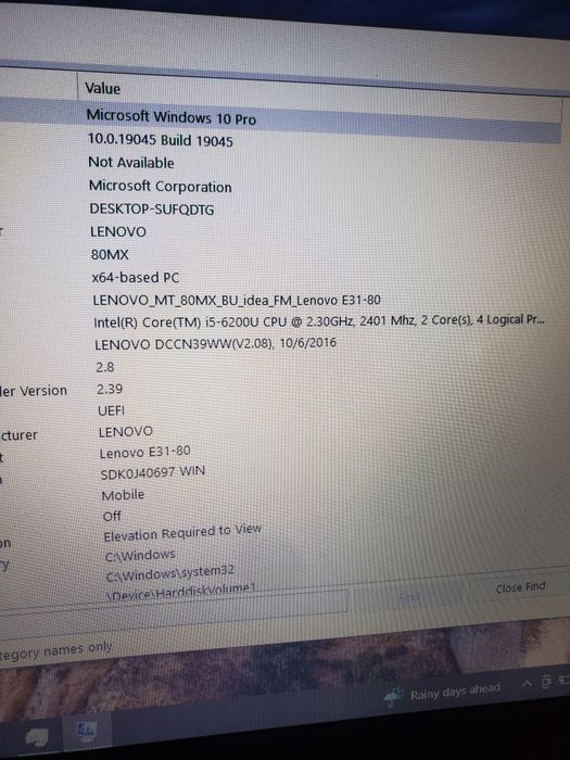 Lenovo E31 - 80 cu I5 gen 6, 8 GB RAM