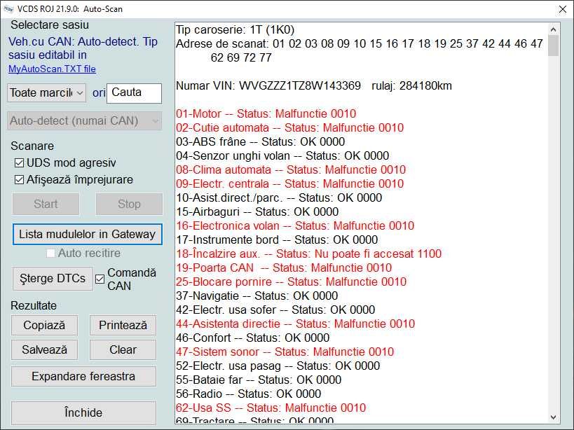 Tester auto VCDS Romana-Engleza VW AUDI SKODA SEAT 25.3