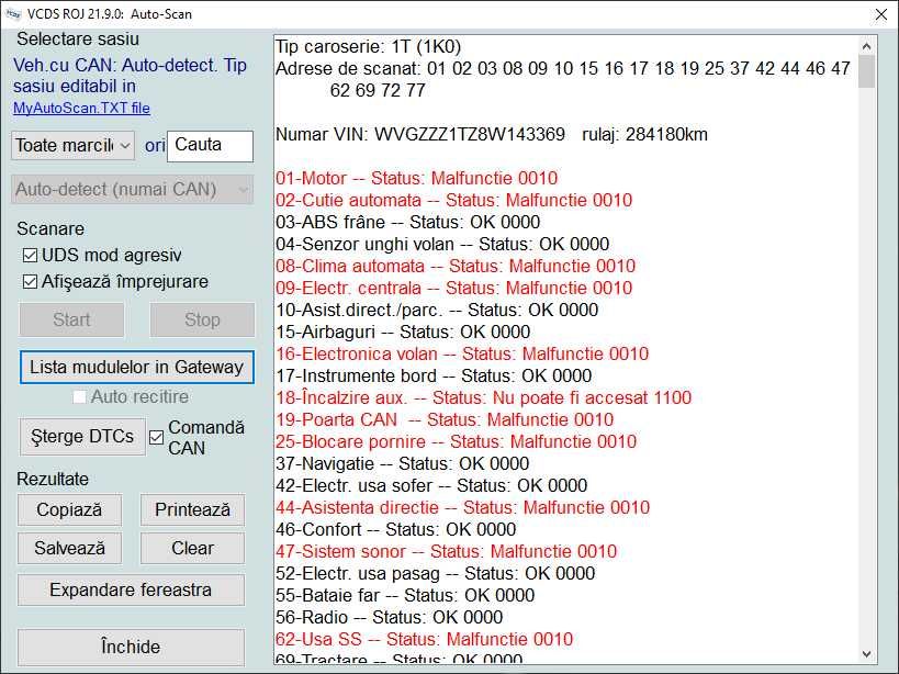 Tester auto VCDS Romana-Engleza VW AUDI SKODA SEAT 24.5