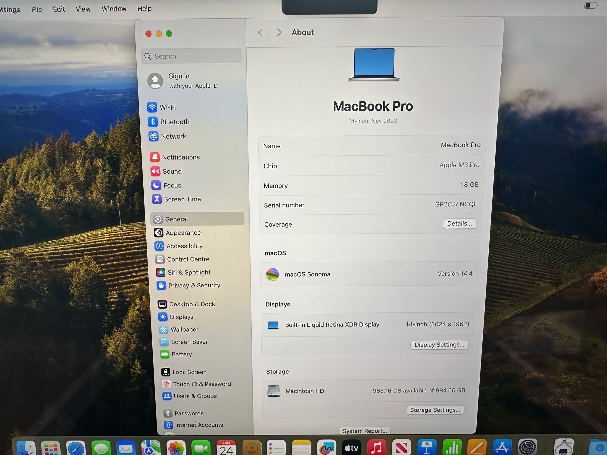НОВ MacBook Pro 14" M3 PRO 12CPU, 18GPU, 18RAM, 1TB SSD