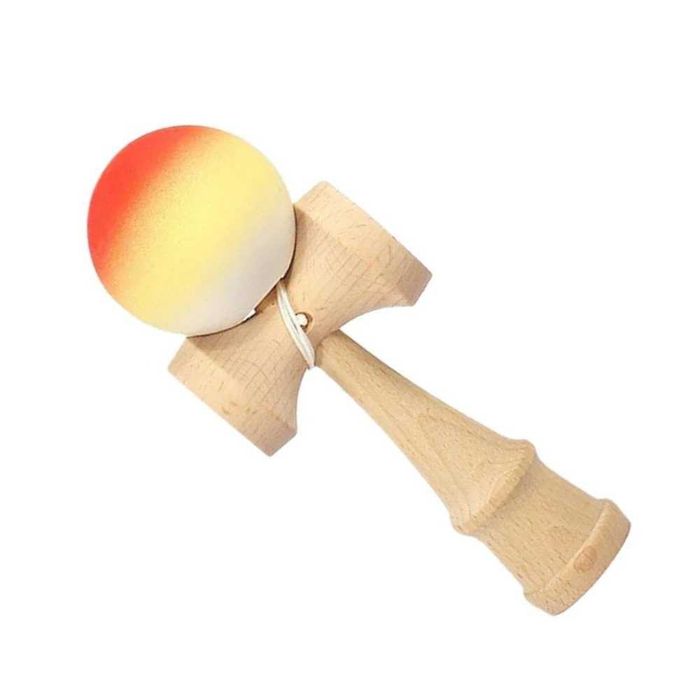 Kendama profesionala lemn fag 18 cm vopsea mata design Orange Gradient