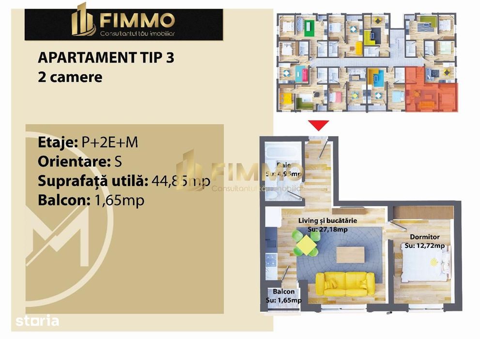 Apartamente 2 cam la cheie | Et 3 | Lisaura | ID:950