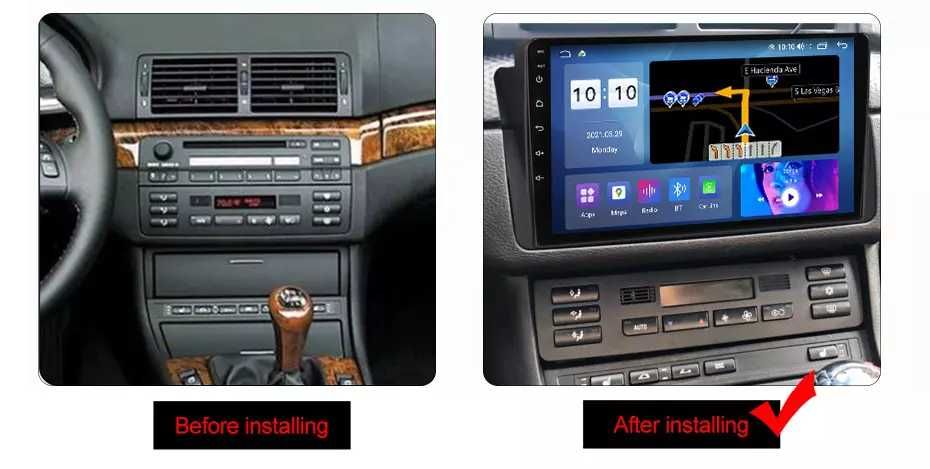 Navigatie Android 13 BMW Seria 3 e46 1/8 Gb Waze CarPlay Camera