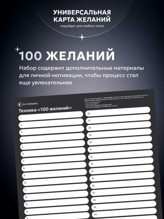 Карта желаний универсальная 2025/2026г. (Доска визуализации)