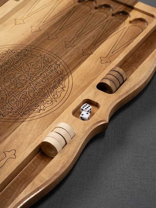 Нарды резные "Восточный узор 2" из ореха (Армения)