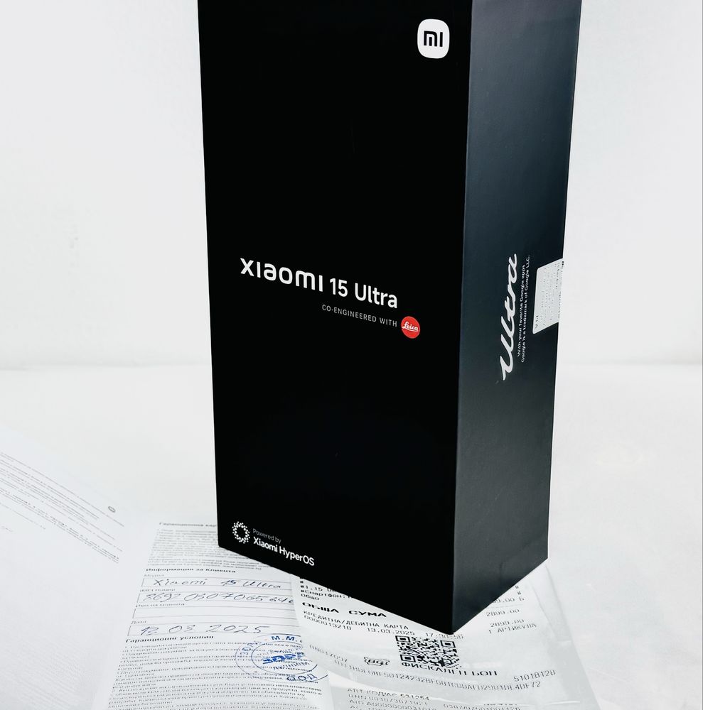 НОВ! Xiaomi 15 Ultra 5G 512GB 16RAM Black 2г. Гаранция!