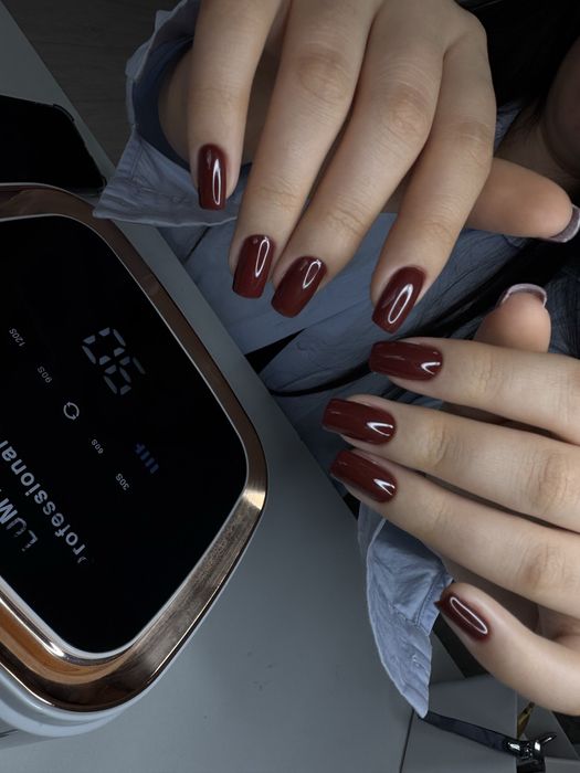 Маникюр гель наращевание.