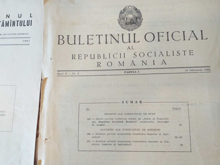 22 Buletine Oficiale Ministerului Invățământ. Rep.Soc Rom.vechi 70 ani