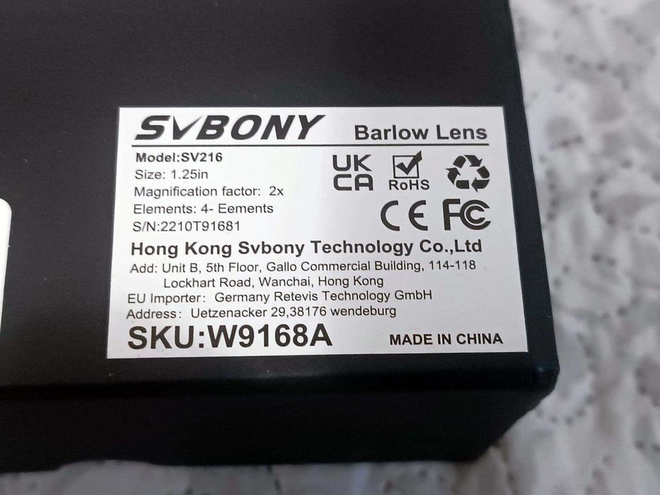 FOCAL EXTENDER- Explore Scientific - Barlow X Cel LX CELESTRON - SV216