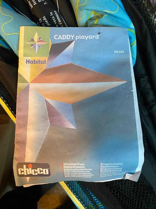 Patut Chicco pliabil negru cu insertii pe albastru