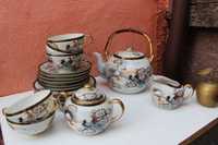 Set ceai/cafea, portelan JAPONIA, EGG Shell porcelain, lucrat manual