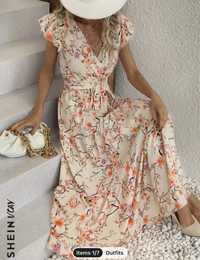 Лятна дамска рокля с цветя