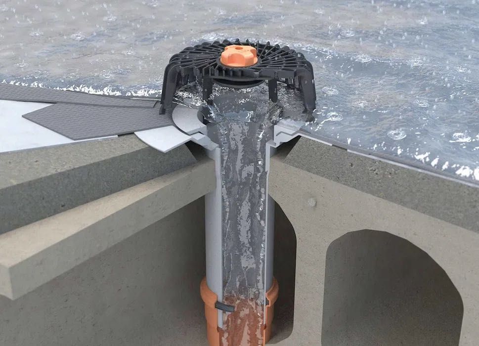 Воронка кровельная с обогревом PLASTFOIL VORTEX D=110 мм, д
350-450мм