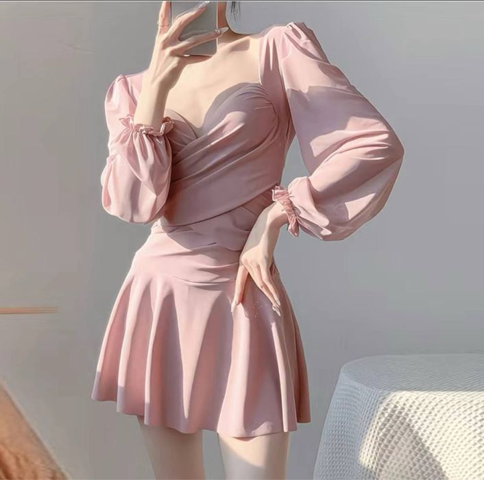 Купальник платьюшко розовый