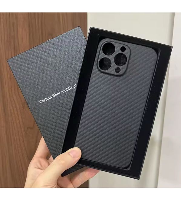 Iphone 13/14/15/16 Pro Max Plus - Husa Hard Real Fibra Carbon Subtire
