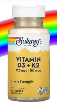 витамины D3 и K2, без сои, 60 растительных капсул