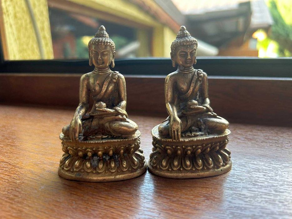 Set două decorațiuni cu Buddha Sakyamuni/bronz masiv/9cm×5,5cm.