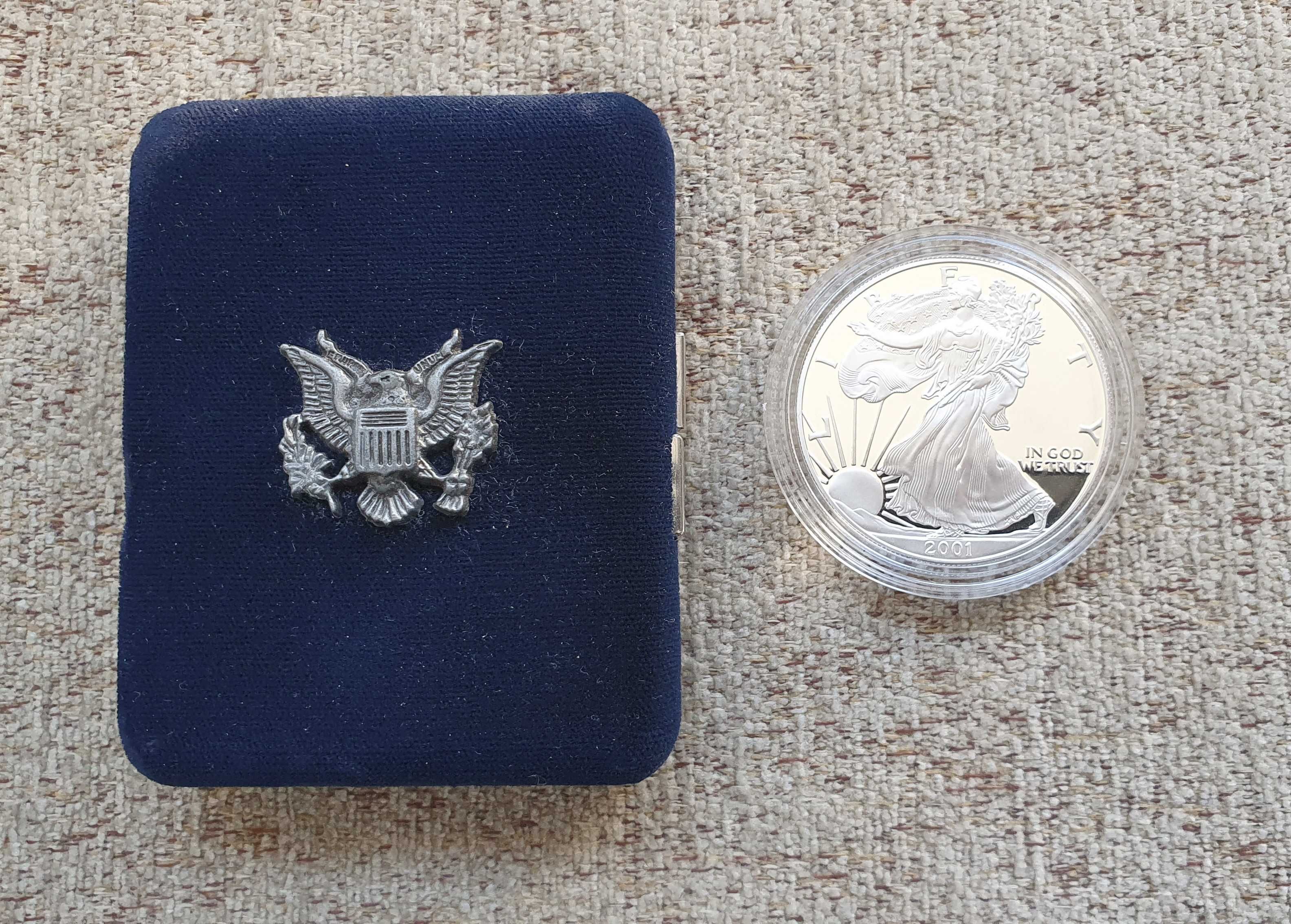 Американски сребърен долар 2001 , Колекционерски Proof , Нециркулиран