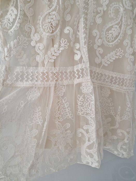 Bluză dantelată cu peplum Promod