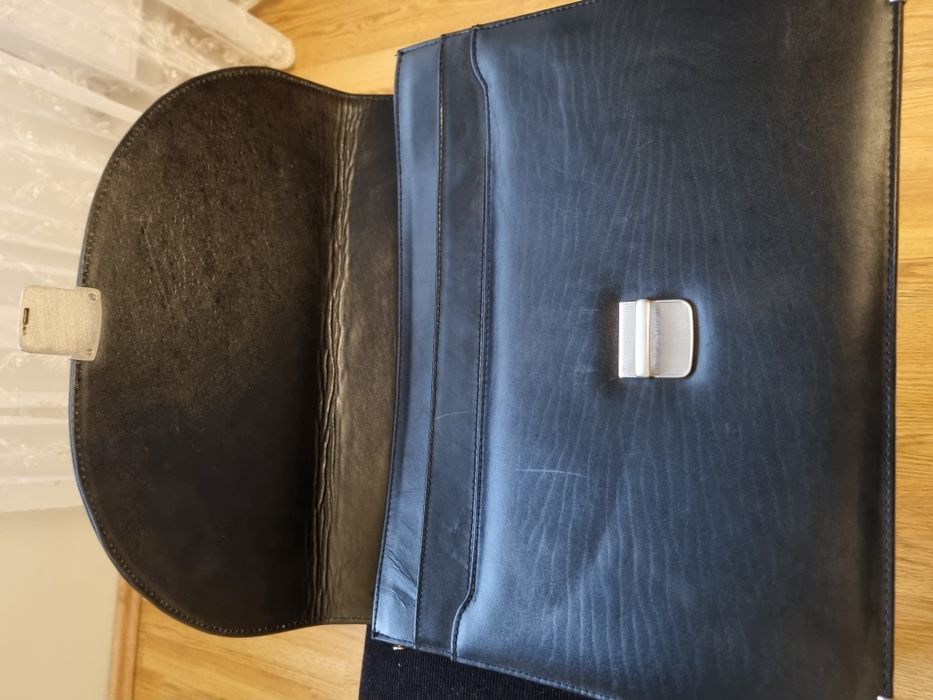 Geanta Servieta barbati office piele naturala neagra