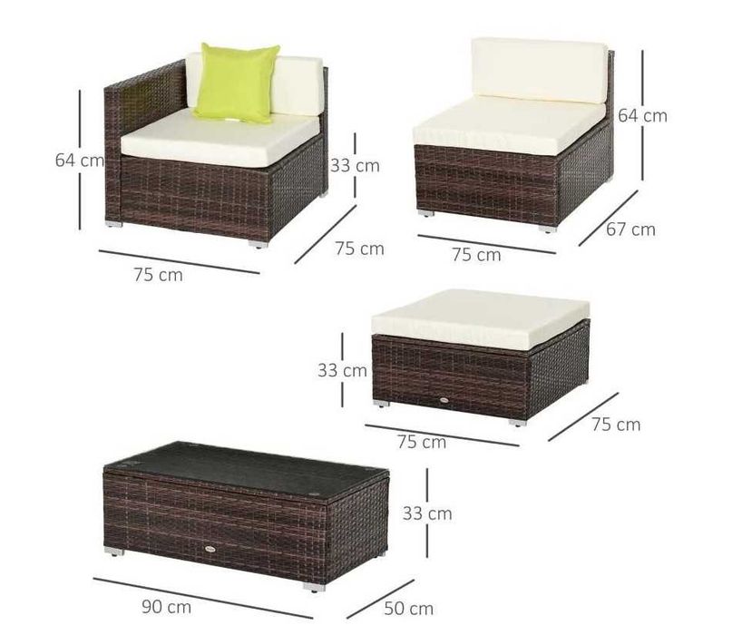 Set de mobilier de gradina Outsunny cu 5 piese