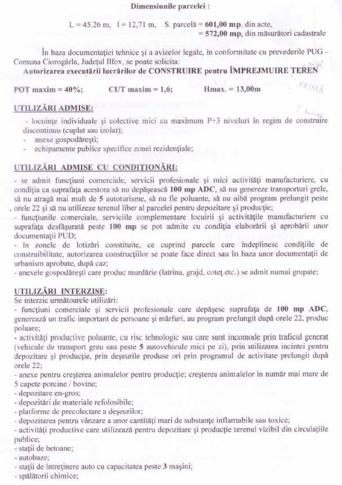 601 mp intravilan, Ciorogarla, toate utilitatile