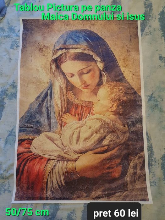 Tablou Fecioara Maria cu pruncul/pictura pe panza