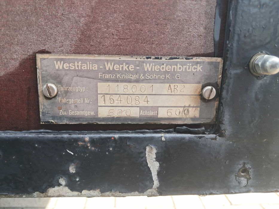 Remorcă Westfalia 600 kg