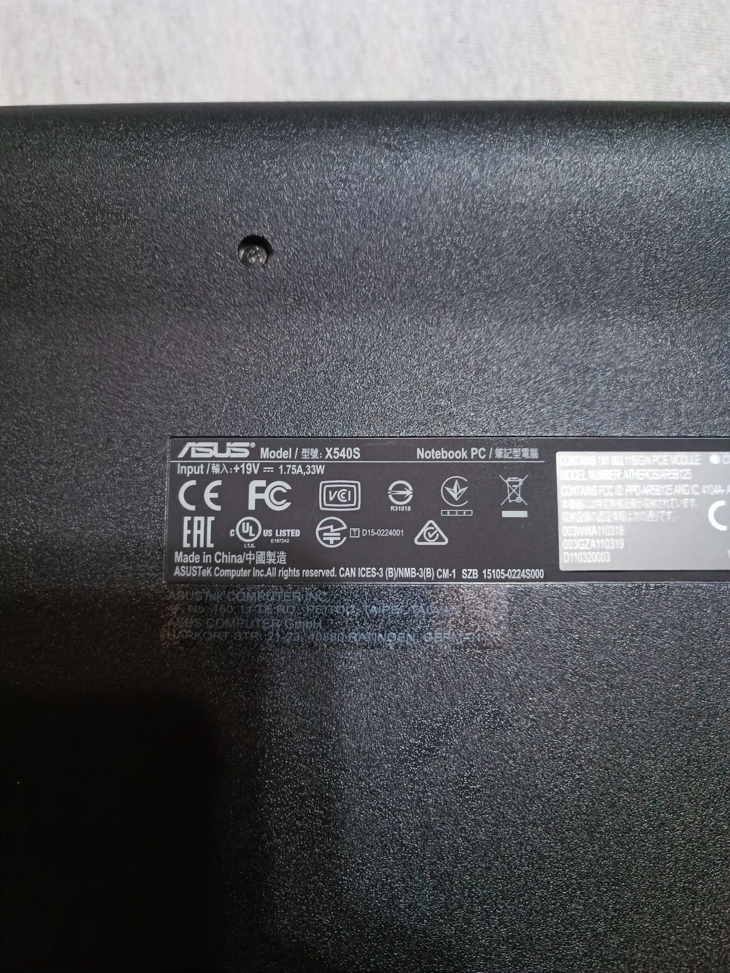 Laptop Asus Notebook X540S