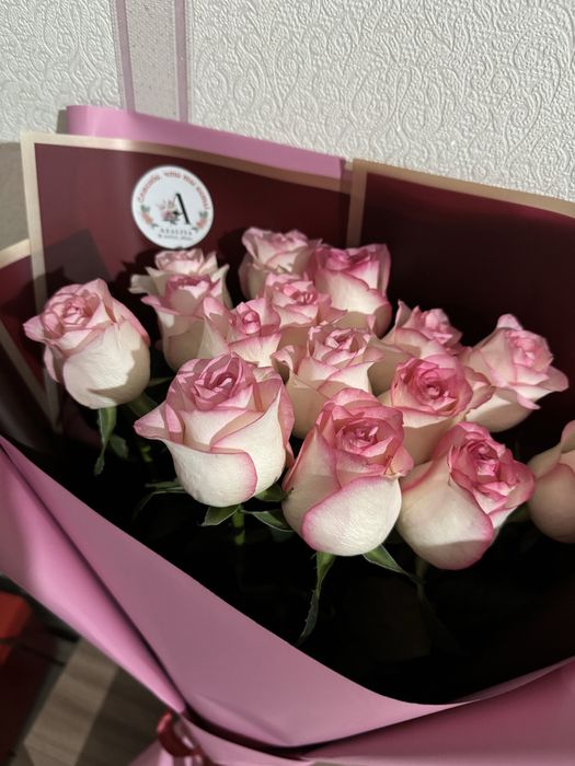 Свежие розы 15 шт
