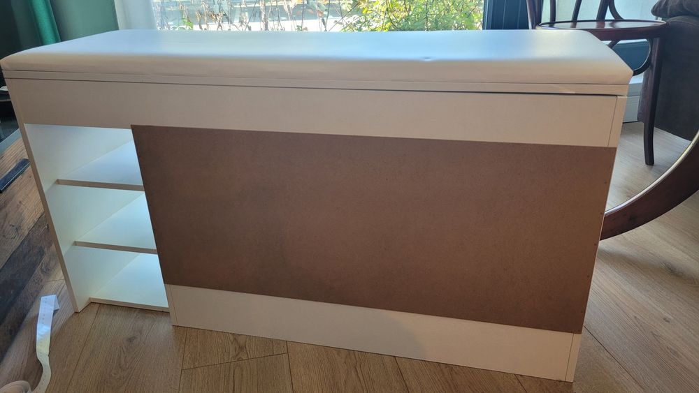 Dulap pentru pantofi tip bancheta, 100 x 34 x 51 cm, Alb