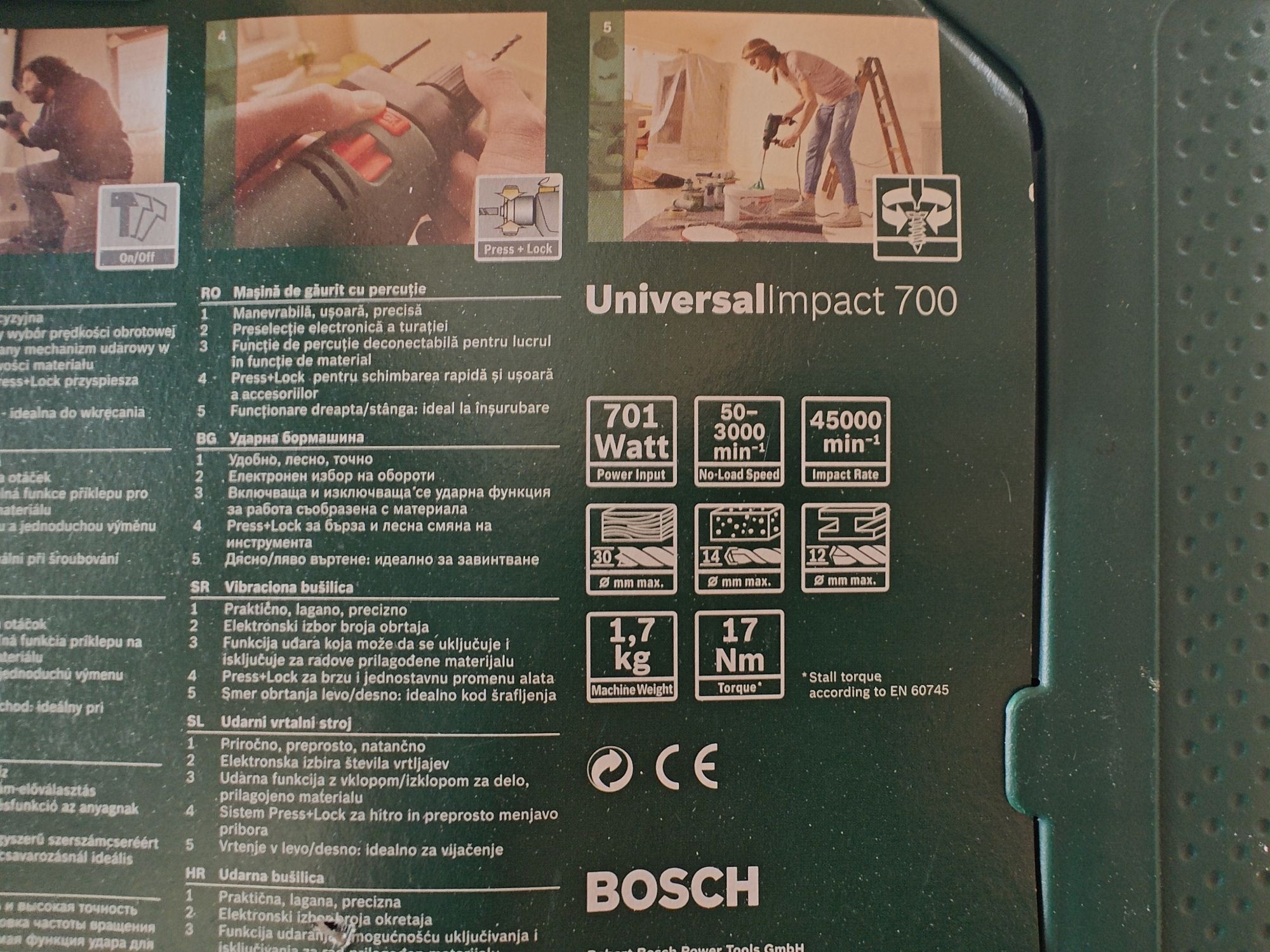 Masina de gaurit cu percutie Bosch Universal Impact 700w