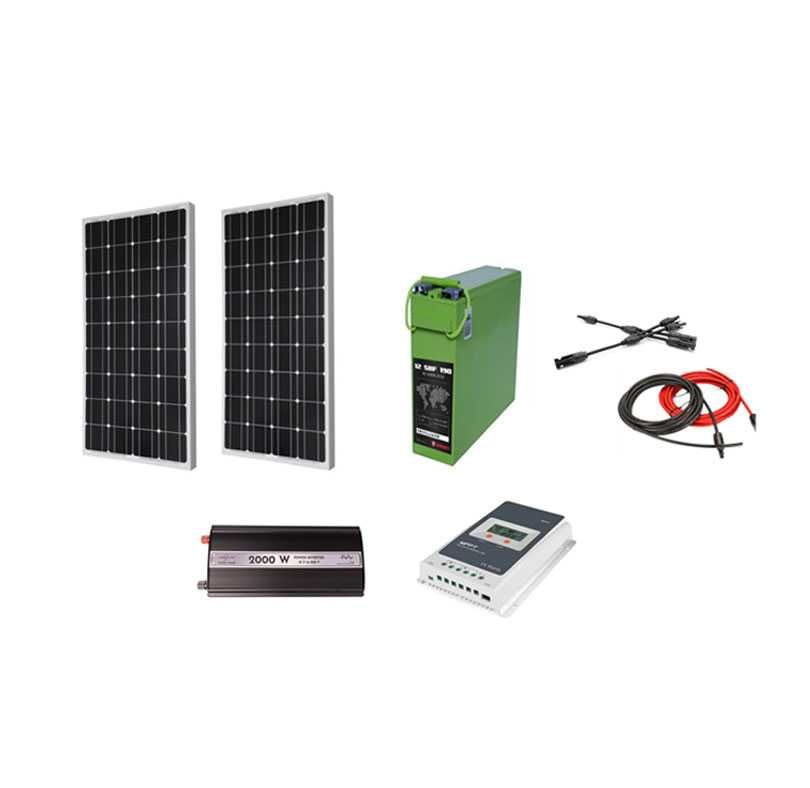 Kit fotovoltaic rulota/cabana 360 W pe 12 V, Componentele in descriere