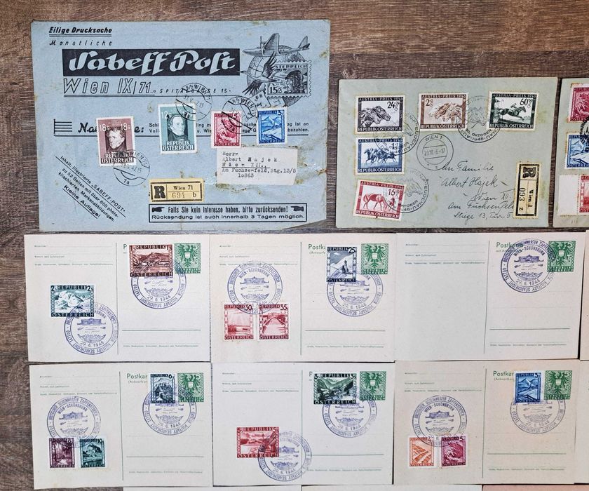 Austria - lot 20 carti postale + circulatii (timbre)