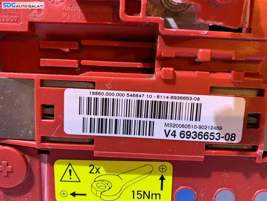 Tablou Panou Sigurante Borna Baterie Acumulator BMW Seria 1 E81 E87 2004 - 2013 Cod 6936653 6938504 6938501[S0325]