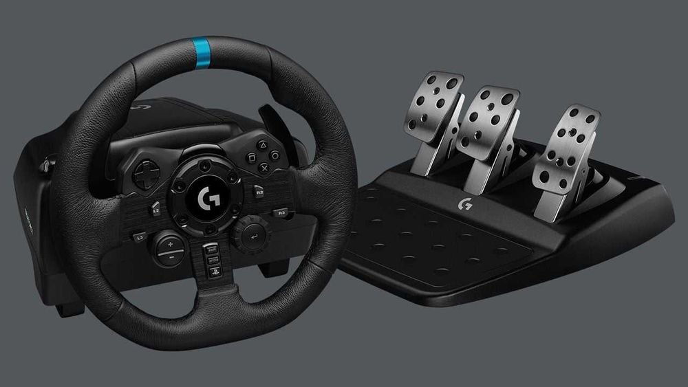 Волан с педали и скорости -  Logitech - G923 + Shifter , PC, черен