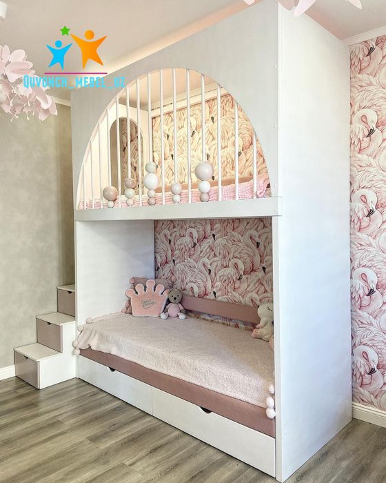 Farzandingiz uchun qulay, eng chiroyli va xavfsiz ikki qavatli krovat