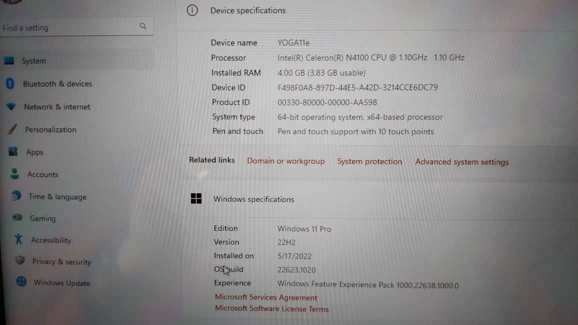 Lenovo Yoga 11e gen5 impecabil, pentru pretențioși diagnoza