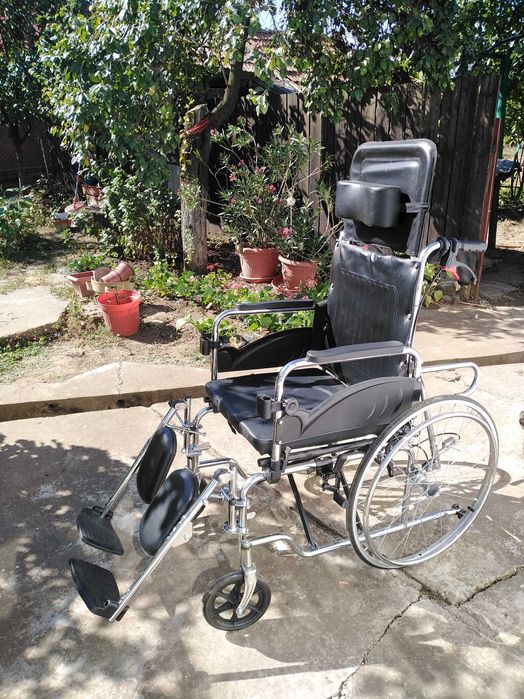 carucior-pat, pliabil  cu vas WC-pentru bolnavi