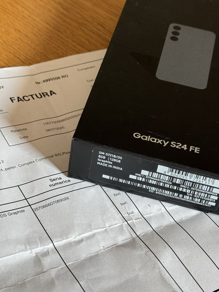 Samsung Galaxy S24 FE - SIGILAT - Garantie 2 ANI