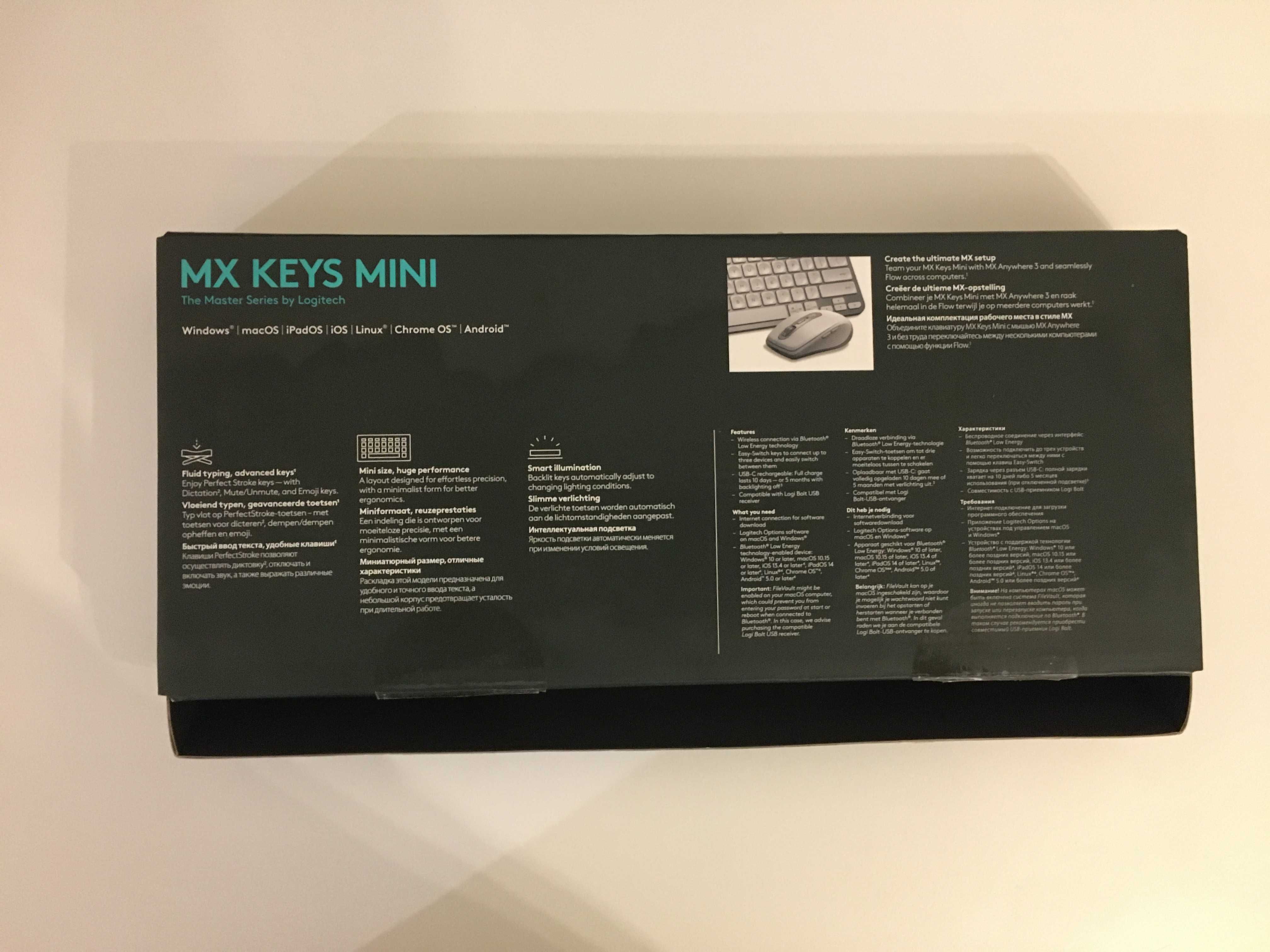 Клавиатура Logitech MX Keys Mini Pale Grey