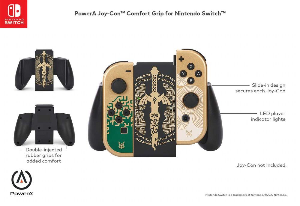 Suport controller Nintendo Switch Joy-Con POWERA Comfort Grip Zelda