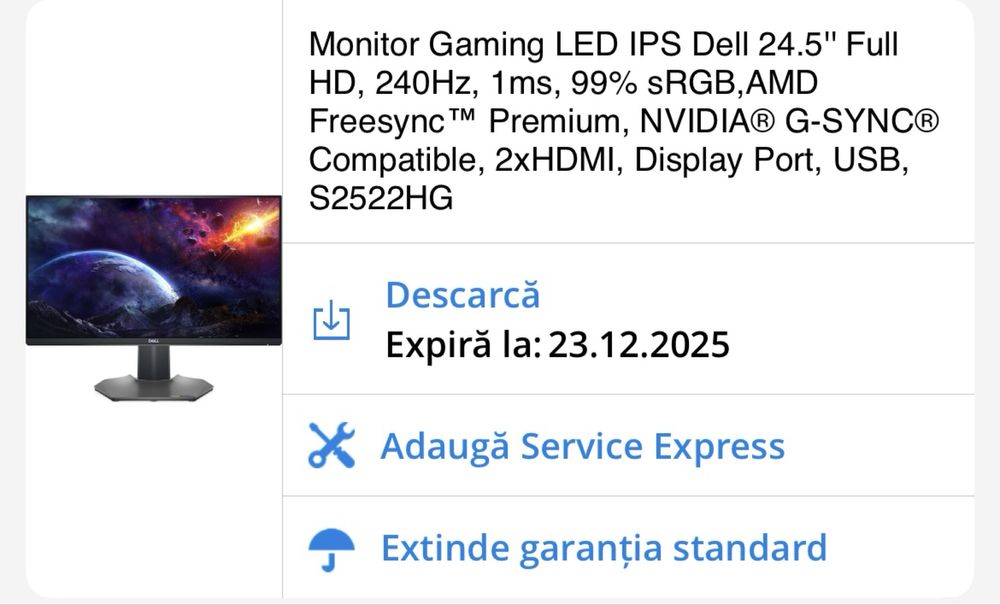 Monitor Dell 240hz