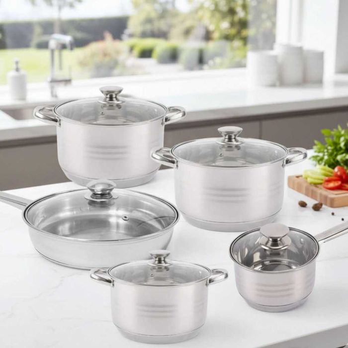 Комплект съдове от неръждаема стомана – 12 части