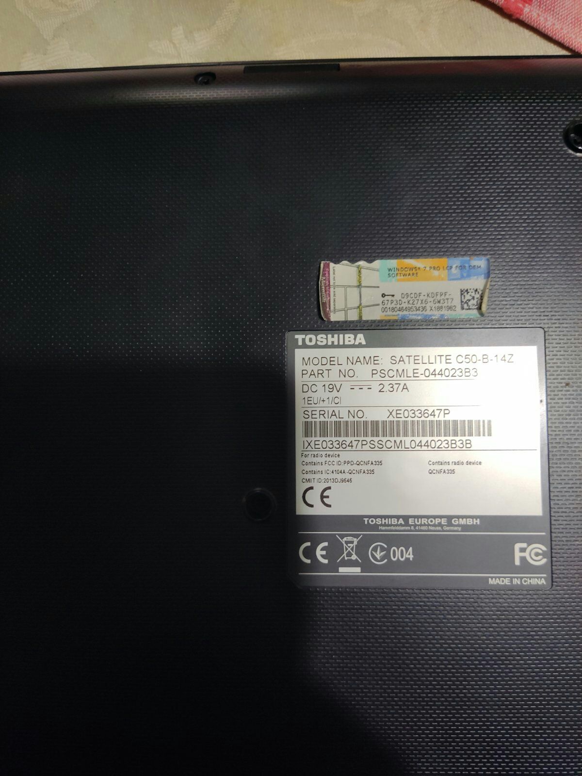 Лаптоп Тошиба 15.6 инча с чисто нова батерия