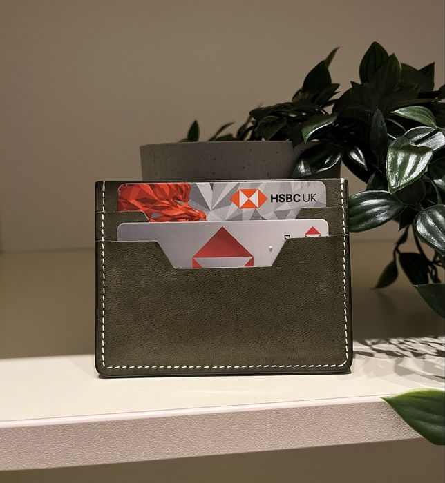 Cardholder din piele italiana full grain tabacita vegetal - 100%manual