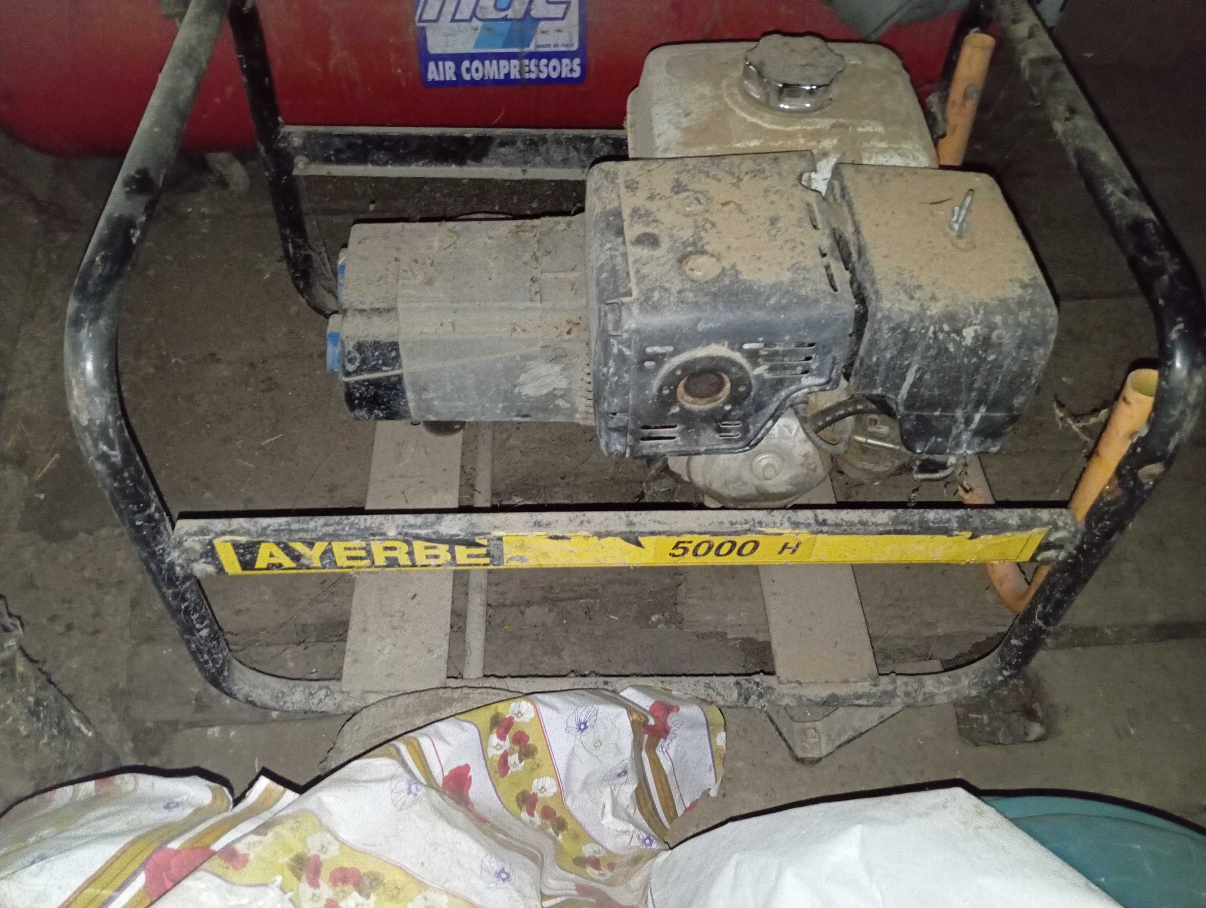 Compresor aer Fiac 200 litri.generator curent Ayerbe Honda 5000