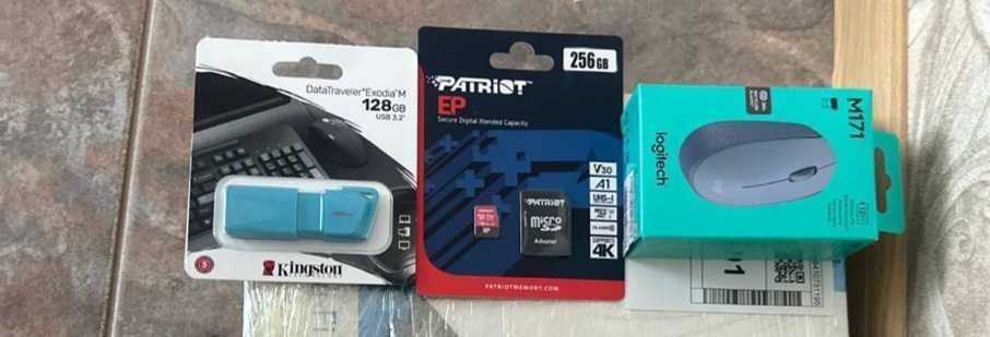 Ssd 512 Logitech Мишка M171 M190 usb Flash micro sd 256 gb ново wi fi